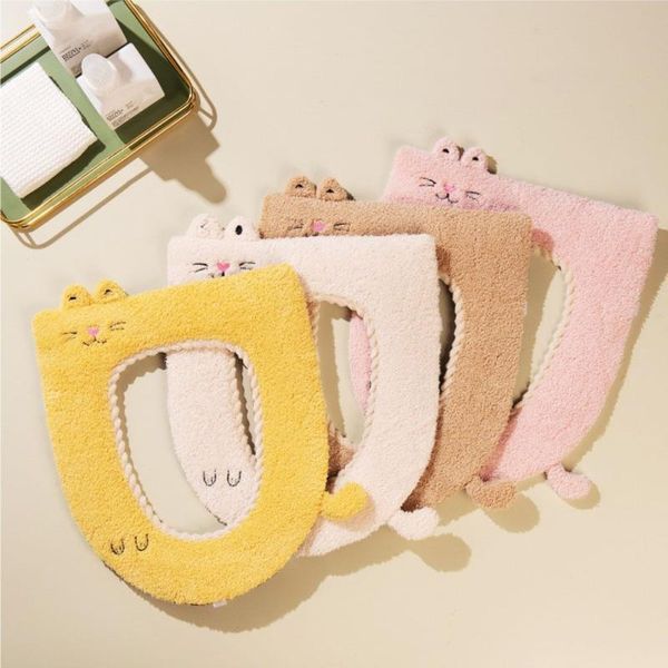 

toilet seat covers winter thicken cartoon cute ring mat bathroom warm cover