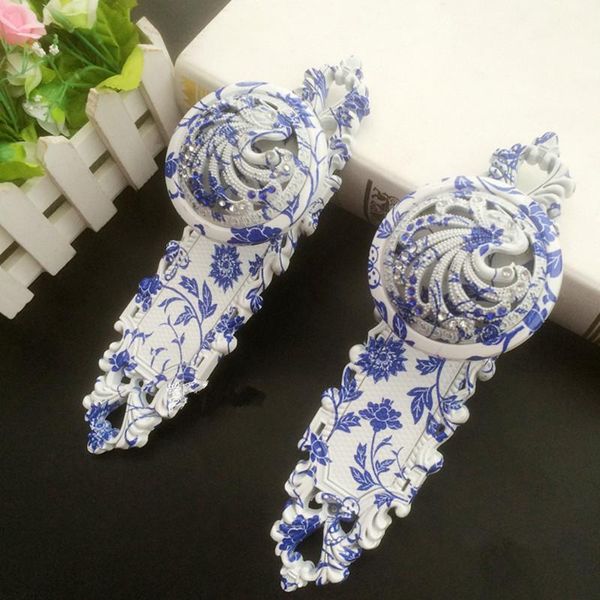 

other home decor 1pair blue and white diamond curtain hooks clothes pothook wall tieback hanger coat hat hook accessories non rust