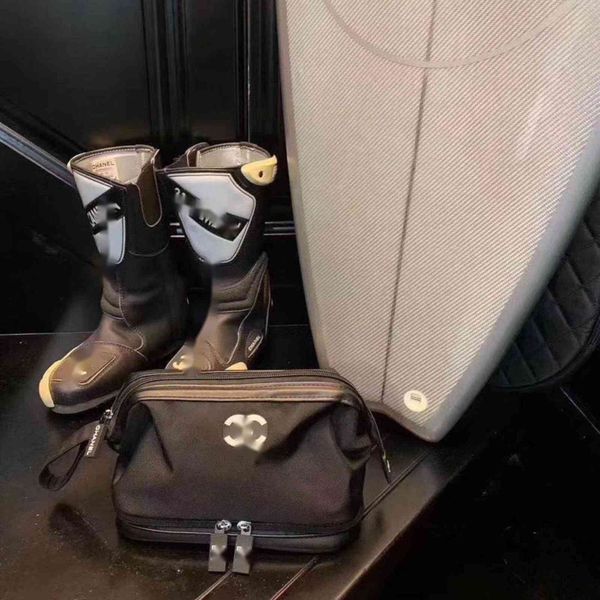 

2021 new classic black waterproof double-layer wash medieval small fragrance cosmetics storage bag vintage[issued on november 14]