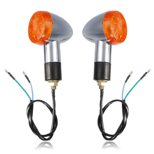 

chrome bullet mini universal motorcycle amber turn signal lights bulb indicator