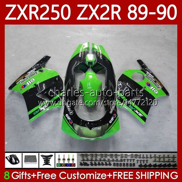 Bodys de Motocicleta para Kawasaki Ninja ZX2R ZXR250 ZX 2R 2 R R250 ZXR 250 89-98 Bodywork 84No.16 ZX2 R ZX-2R ZXR-250 89 90 ZX-R250 1989 1990 Kit de Feira Fábrica Green