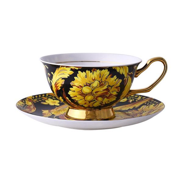 

cups & saucers european porcelain flower coffee cup creative set bone china mate travel drinkware glass aesthetic tazas mug eh50cc