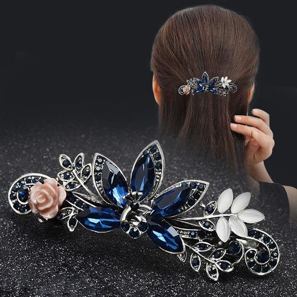 

ins feng shui drill spring clip elegant hair back head-buhair with horsetail female card tiara party favor