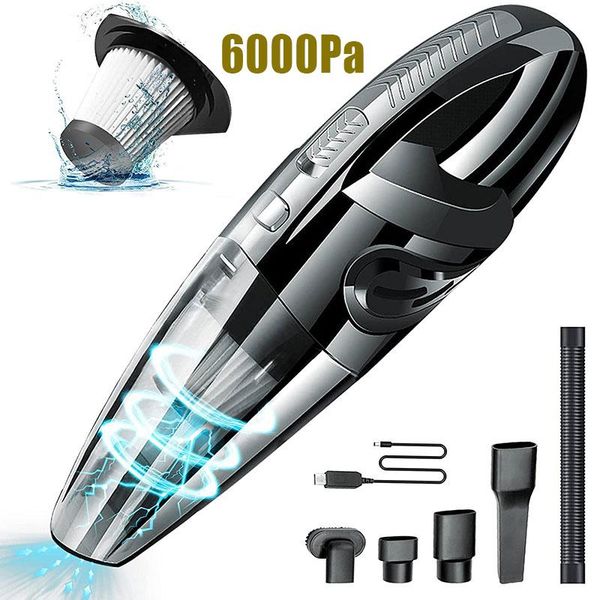 

vacuum cleaner wireless 6000pa car 12v cordless powerful cyclone suction wet/dry for auto home handheld vacuums