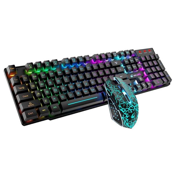 

2.4g rechargeable wireless gaming keyboard and mouse set colorful led breathing light 3 gear dpi adjustable lapparts mice