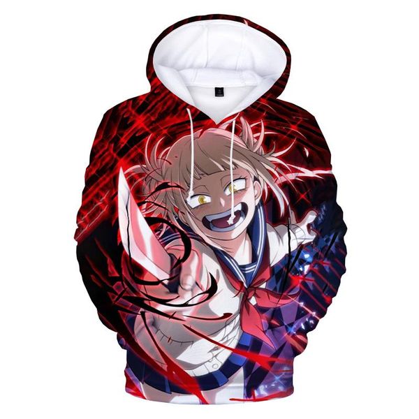 

men's hoodies & sweatshirts hoodie anime girl himiko toga my hero academia kids 3d print long sleeve 2021 boys/girls clothing3d, Black