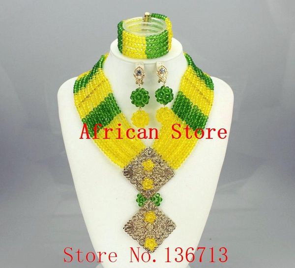 

earrings & necklace nigerian wedding african beads jewelry set costume sets18k bridal l223, Silver