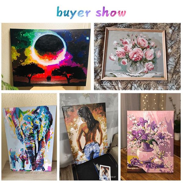 

paintings gatyztory 60x75cm frame diy oil painting by bumbers kits fruit acrylic paint numbers for adults home decor