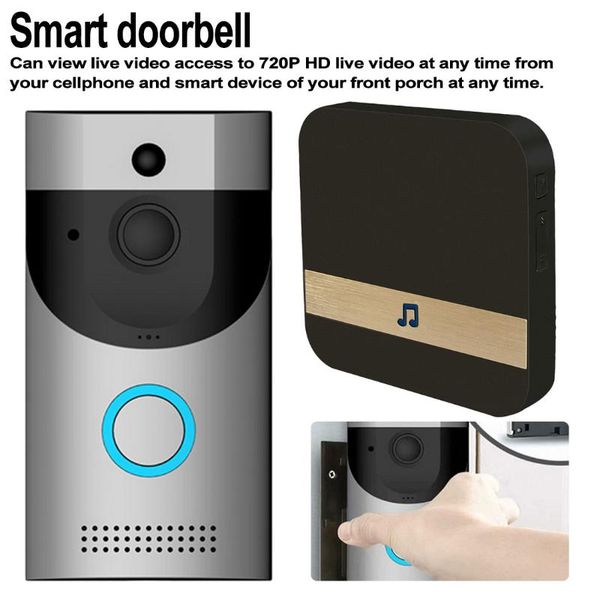 

doorbells wireless wifi doorbell b30 ip65 waterproof smart video door chime 720p intercom fir alarm ir night vision ip camera