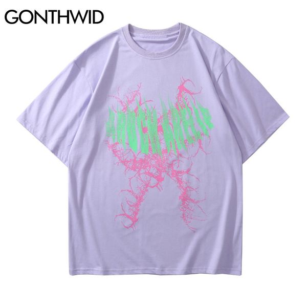 

gonthwid hip hop tshirts streetwear creative graffiti casual cotton loose tees shirts men fashion harajuku punk rock gothic c0315, White;black