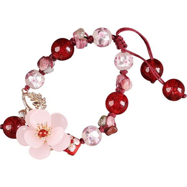 

xianlan041 antique chinese wind tourmaline bracelet costume flowers classical acts the role of web celebrity hand string of female, Silver