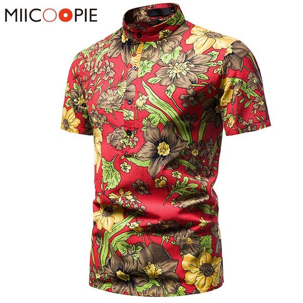 

mens hawaiian beach shirts 2021 summer vintage floral print beach shirt streetwear blouse holiday men casual camisas hombre xxxl, White;black