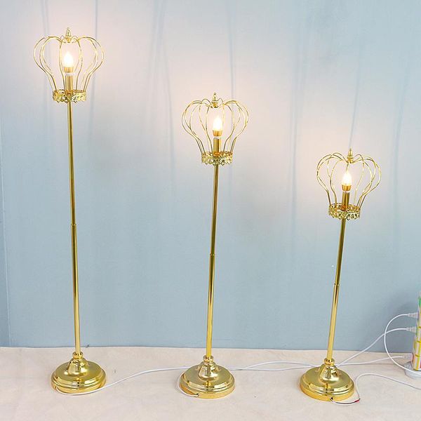 

wedding props gold-plated crown street light iron art metal road guide shelf adjustable height t table decoration party