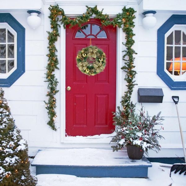 

christmas pine needle garland pendant door wreath ornament (random style, 30cm) decorative flowers & wreaths
