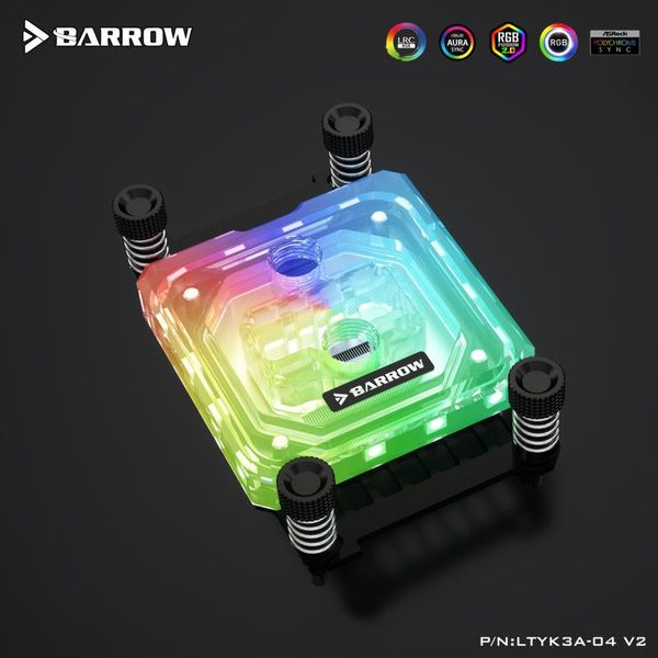 

barrow cpu water block for am4 platform jet type micro-channel acrylic version aurora ltyk3a-04 v2 fans & coolings