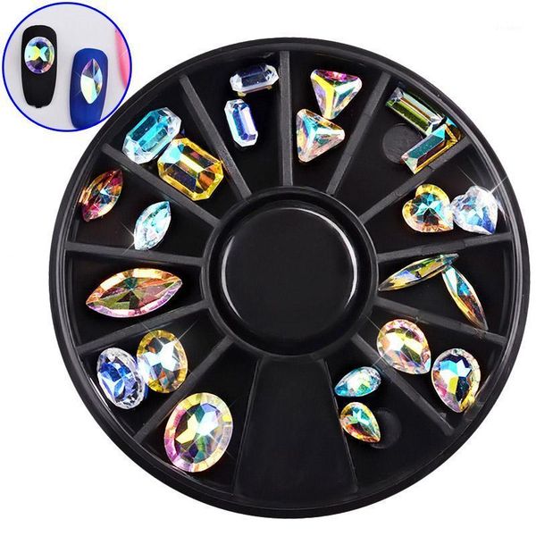 

crystal nail art decoration wheel glitter diamond polish gel uv 3d tips diy manicure tool well wh9981, Silver;gold