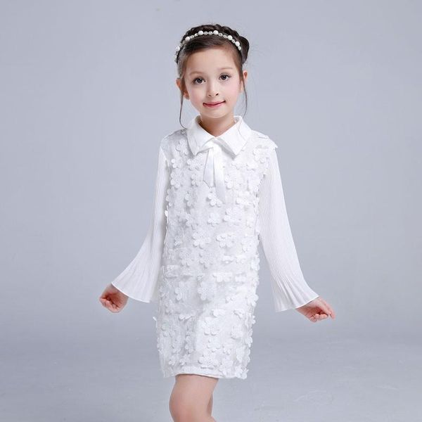 

girl's dresses 2021 girls summer dress children embroidered upscale k1, Red;yellow