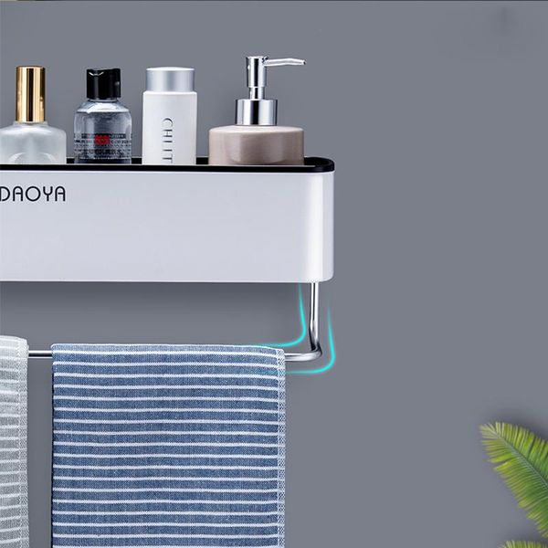 

bathroom shelf wall mounted shampoo shower shelves holder kitchen storage rack organizer towel bar bath accessories