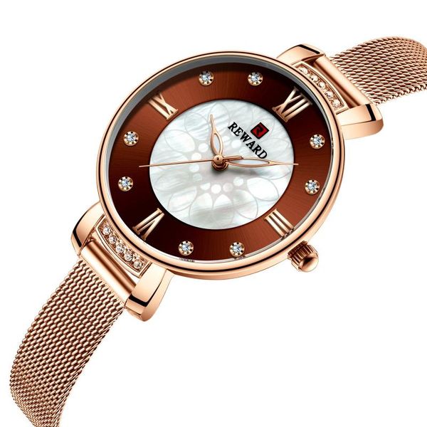 

wristwatches 2021 student sports watch concept creative ladies waterproof quartz mesh band casual fashion watche, Slivery;brown