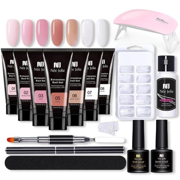 

nail art kits professional manicure kit led uv lamp dryer brush quick building for nails extensions jelly gel drill diy