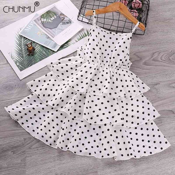 

girls casual dresses kids baby summer polka dot sling vestidos children princess sleeveless costumes fashion outfits 210508, Red;yellow