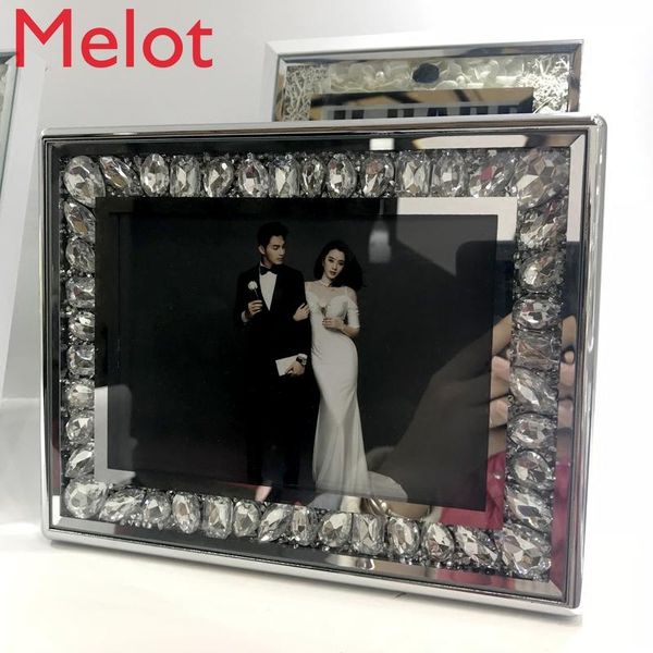 

frames fashion high-end luxury rhinestone po frame modern simple and light creative crystal framed wall art