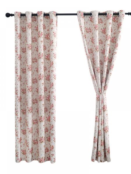

curtain & drapes 2 pcs pastoral style flower curtains for living room and bedroom decoration