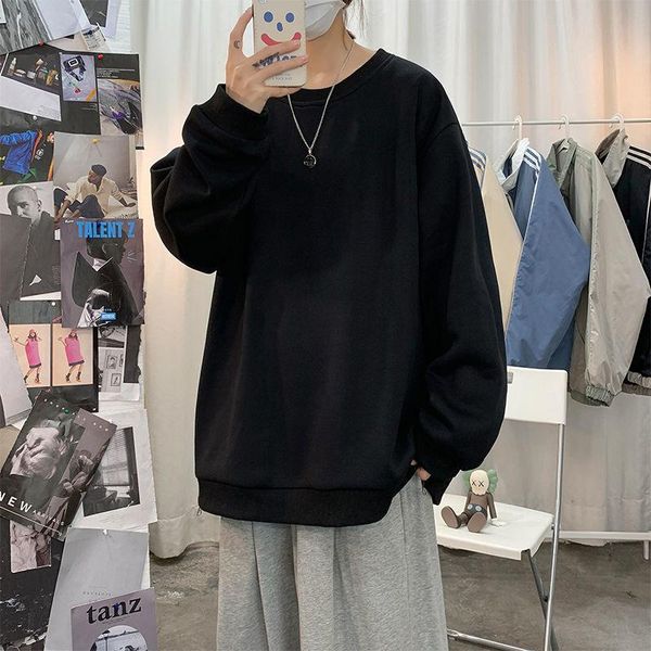 

men's hoodies & sweatshirts inxyz 2021 fashion pullover casual oversize solid color fleece thickened hoodie women autumn winter warm to, Black