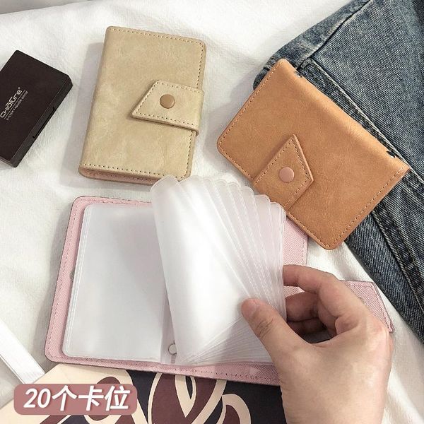 

card holders retro fashion pu leather function case business holder men women credit passport bag id dh50kb, Brown;gray