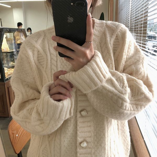 

women's sweaters cardigan, knitted or crocheted, of crocheted wool csxb, White;black