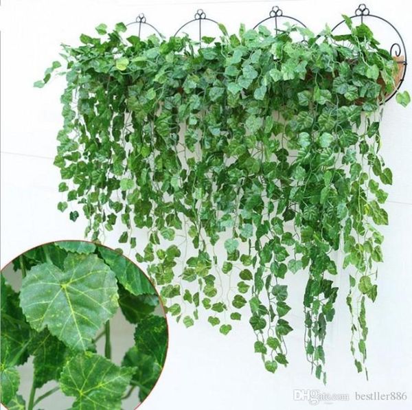 

decorative flowers & wreaths green artificial fake hanging vine plant leaves foliage flower garland home garden wall decoration ivy suppli