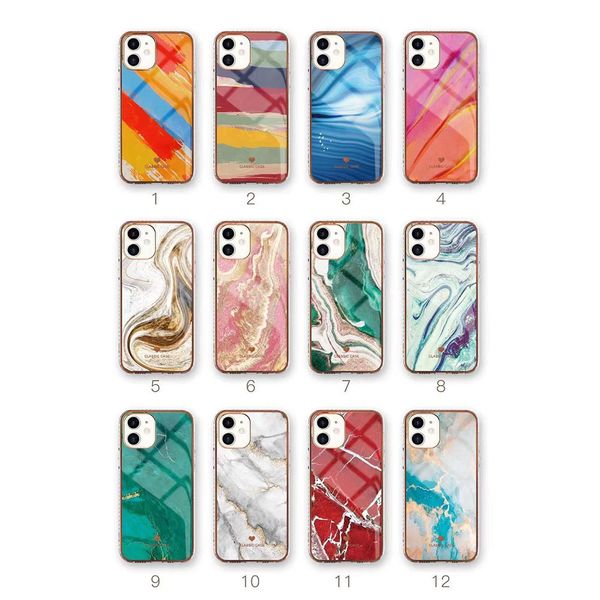 

for iphone 13 pro max case luxury marble cell phone cases shockproof grain back protection cover raninbow color for iphone 12 pro max 11 x x