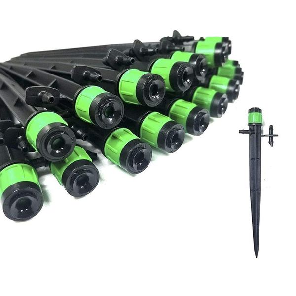 

pcs/set micro bubbler drip irrigation adjustable emitter stake water dripper barb design ensures tubing watering equipments