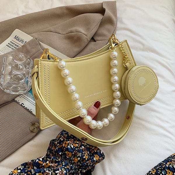 

shoulder bags original brand girl wild fashion messenger bag pearl portable square underarm 2in1 dual-use