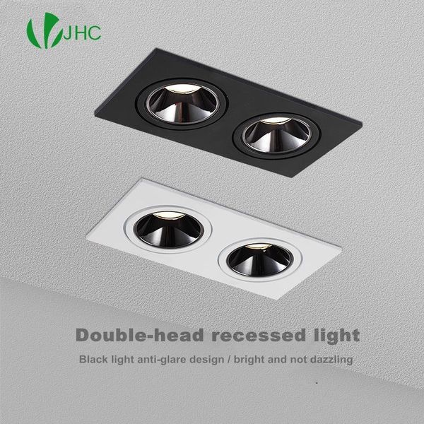 

ceiling lights 2021 dimmable anti-glare led recessed downlight 5w 7w 12w spotlight ac 110v/220v angle adjustable square
