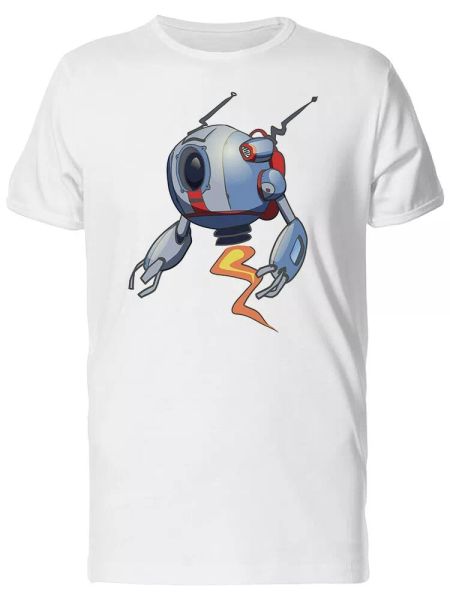 

flying sperical robot men's tee -image by shutterstock, White;black