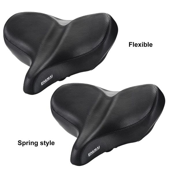 

bike saddles comfort seat oversized extra wide exercise saddle, road, , stationary, mountain, cruiser bikes foam padded seats parts