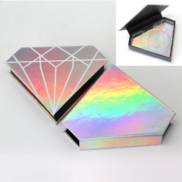 

20pcs wholesale false eyelashes packaging box custom fake 3d mink lashes boxes faux cils strip diamond magnetic case empty1