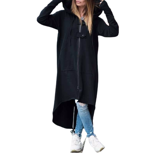 

women's trench coats punk style coat autumn winter trendy hipster creative s warm windbreaker zipper with hood irregular, Tan;black