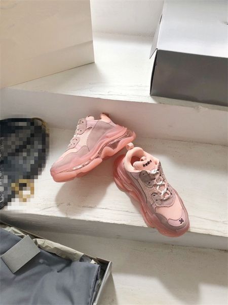 

2021 paris crystal bottom triple s casual shoes dad shoes platform triple s sneakers for men women vintage kanye old grandpa trainer shoes, Black