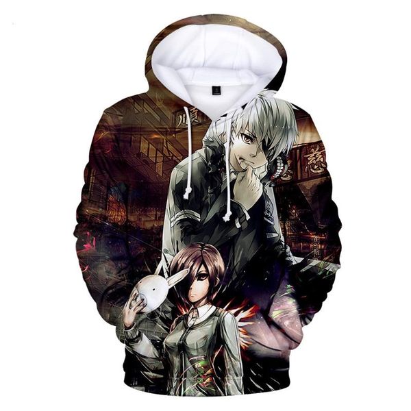 

women's hoodies & sweatshirts anime tokyo ghoul funny 3d women/men fashion print hooides autumn/winter cool 4xl, Black