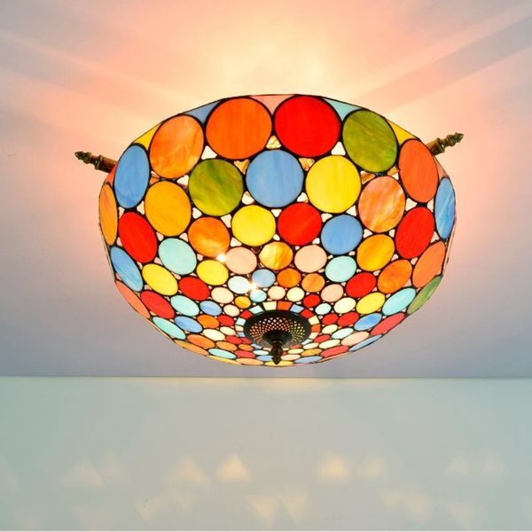 

ceiling lights 55cm creative colorful tiffany colored glass living room restaurant bar bedroom half lamp
