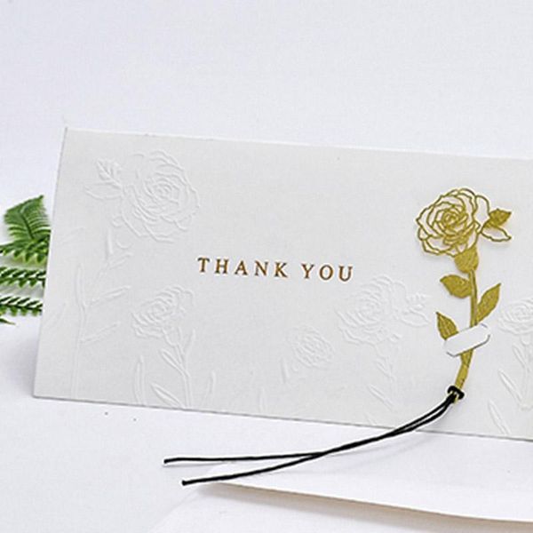 

greeting cards creative bump bronzing rose birthday thank you card message blessing folding mother teacher's day thanksgiving postcard
