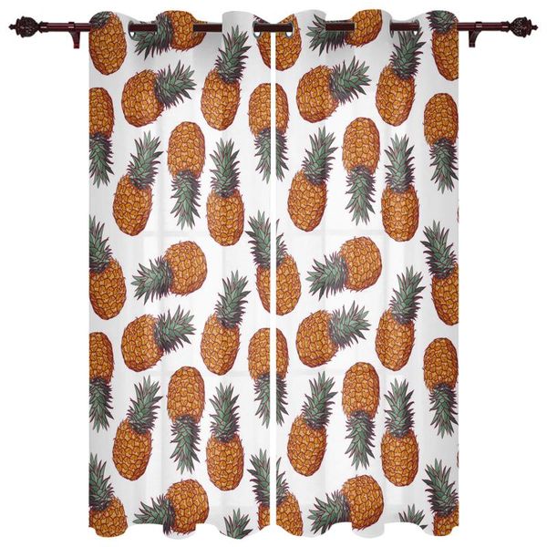 

pineapple tropical plant window curtains home decor bedroom kichen draperies for living room christmas curtain & drapes