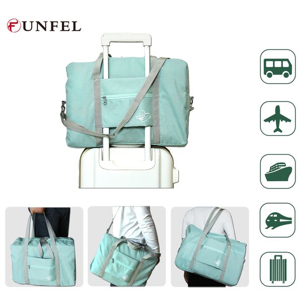 

funfel nylon foldable travel bag travel organizer weekend bags luggage women waterproof handbags men travel bags portable suit lj201118