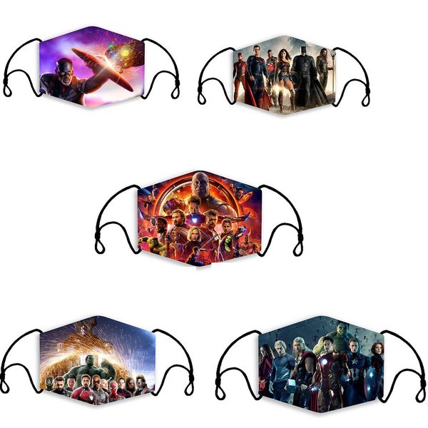 

custom logo avenger alliance popular men's women's sunscreen mask, anti haze and dust-proof washable children's mask
