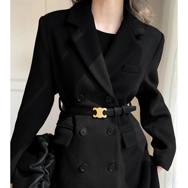 

blends black blazer midi women thick double wool jacket hepburn style