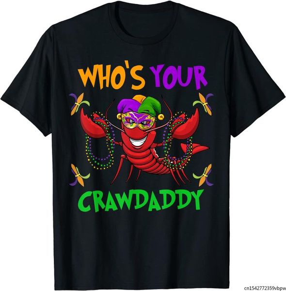 

men's t-shirts who's your crawdaddy tshirt mardi gras parade t-shirt, White;black