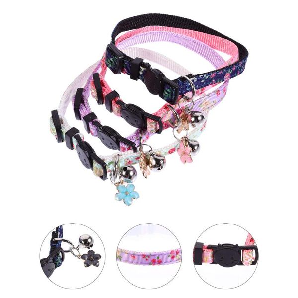 

cat collars & leads 4pcs adjustable pet kitten colorful flower collar safety neckwear