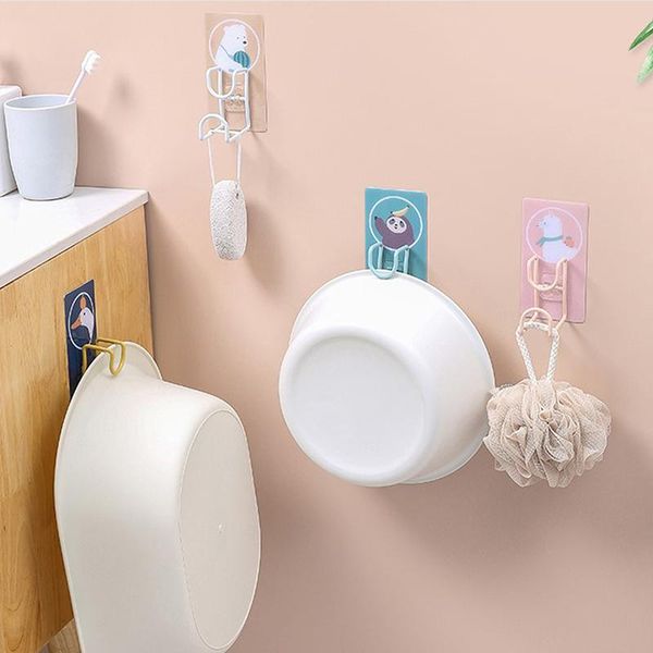 

hooks & rails cartoon washbasin hook kitchen seamless sticky bathroom multifunctional storage and finishing stand